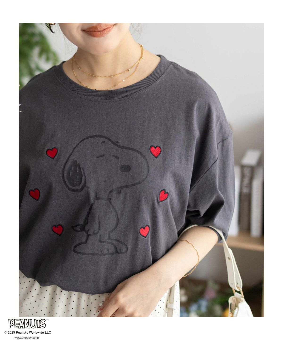 PEANUTS SNOOPY 刺繍プリントTシャツ レディース ネコポス 対応商品