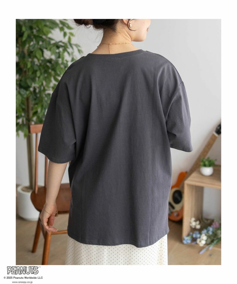 PEANUTS SNOOPY 刺繍プリントTシャツ レディース メール便 対応商品商品画像-9