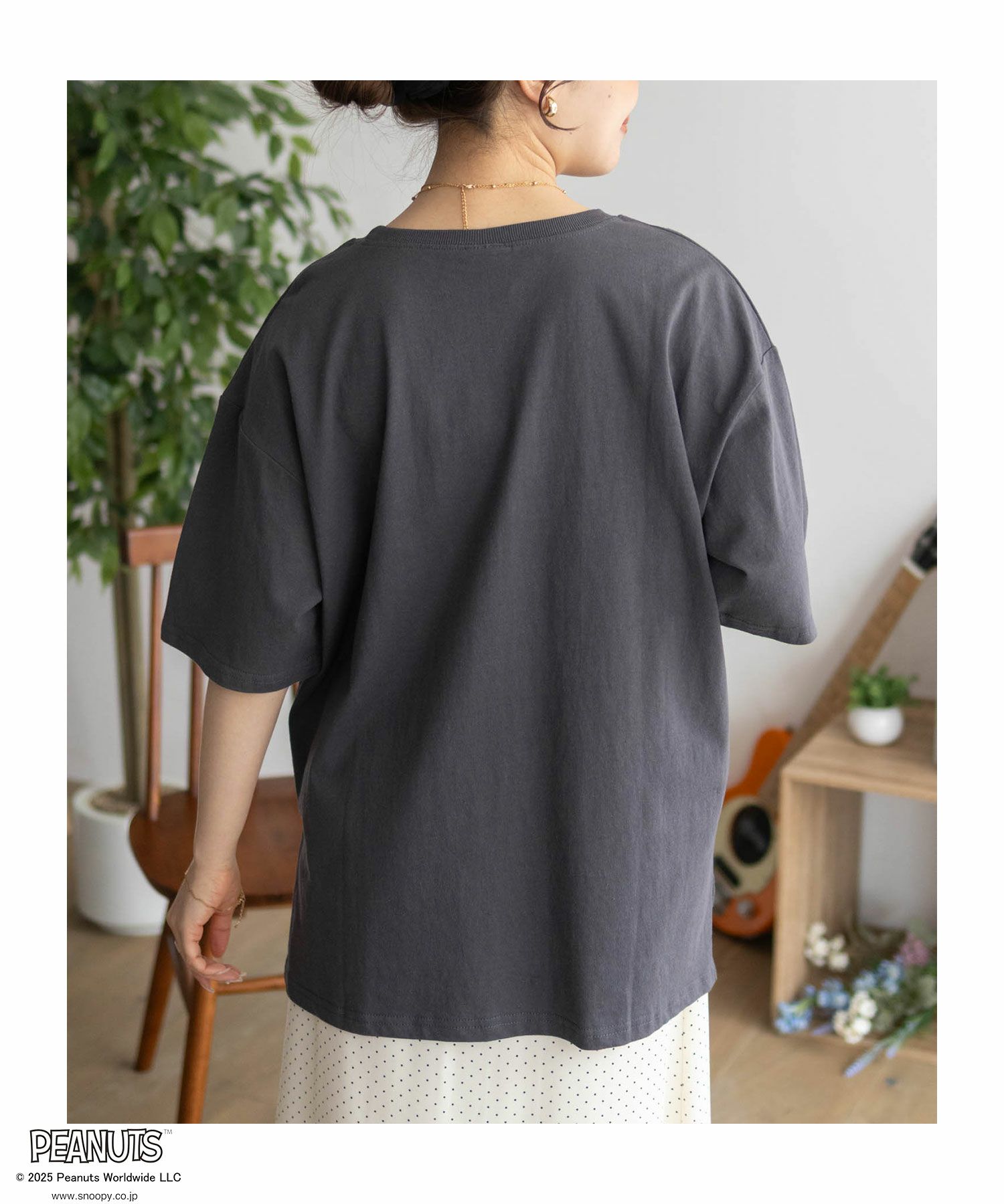 PEANUTS SNOOPY 刺繍プリントTシャツ レディース メール便 対応商品商品サムネイル-9