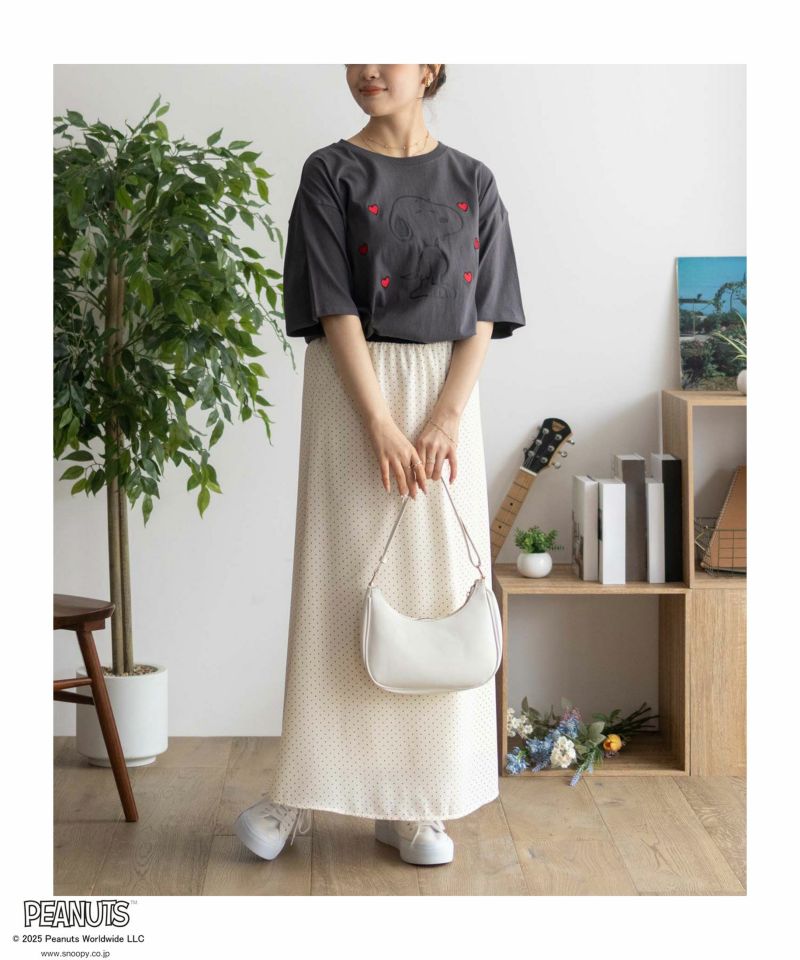 PEANUTS SNOOPY 刺繍プリントTシャツ レディース メール便 対応商品商品画像-10