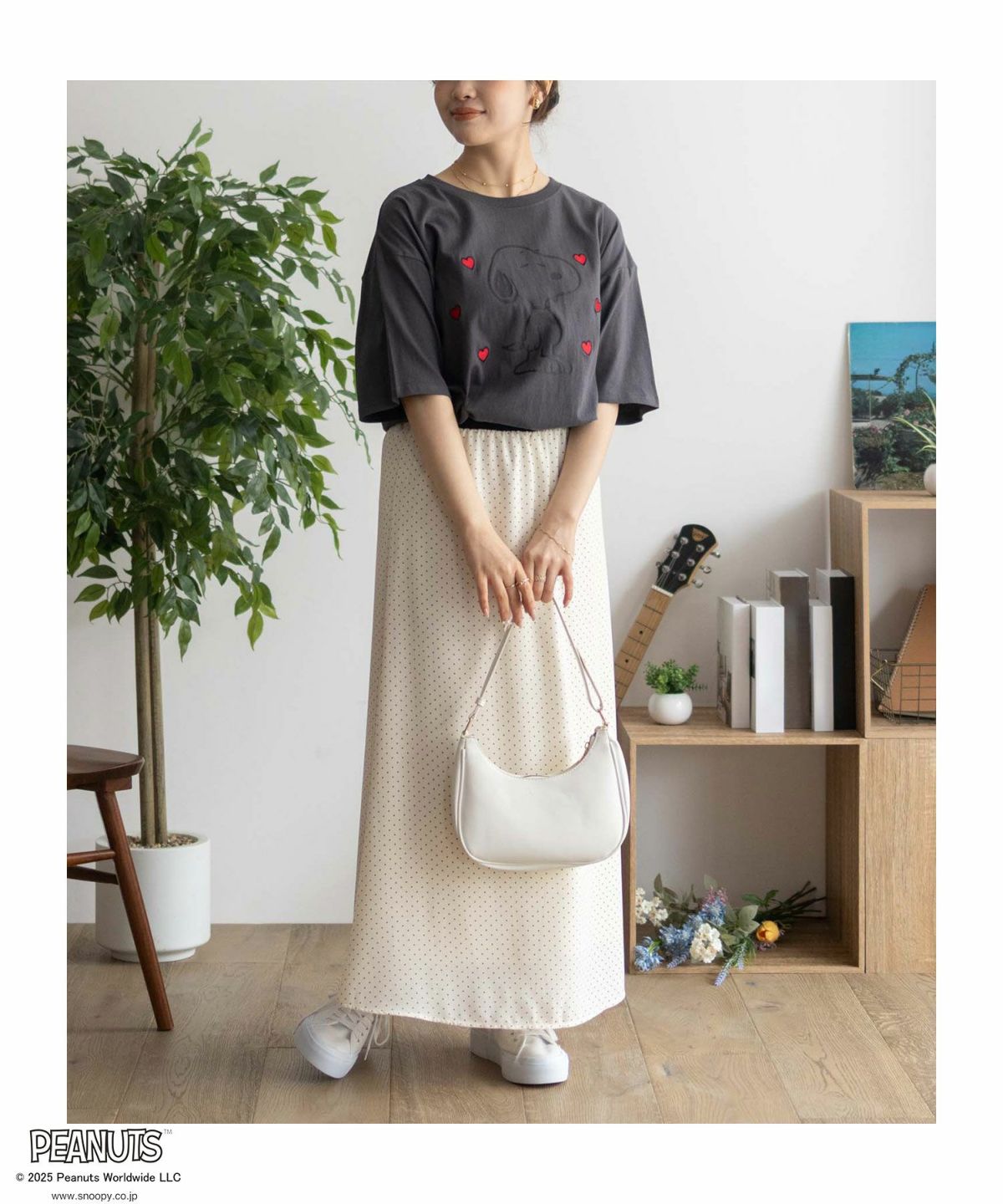 PEANUTS SNOOPY 刺繍プリントTシャツ レディース ネコポス 対応商品