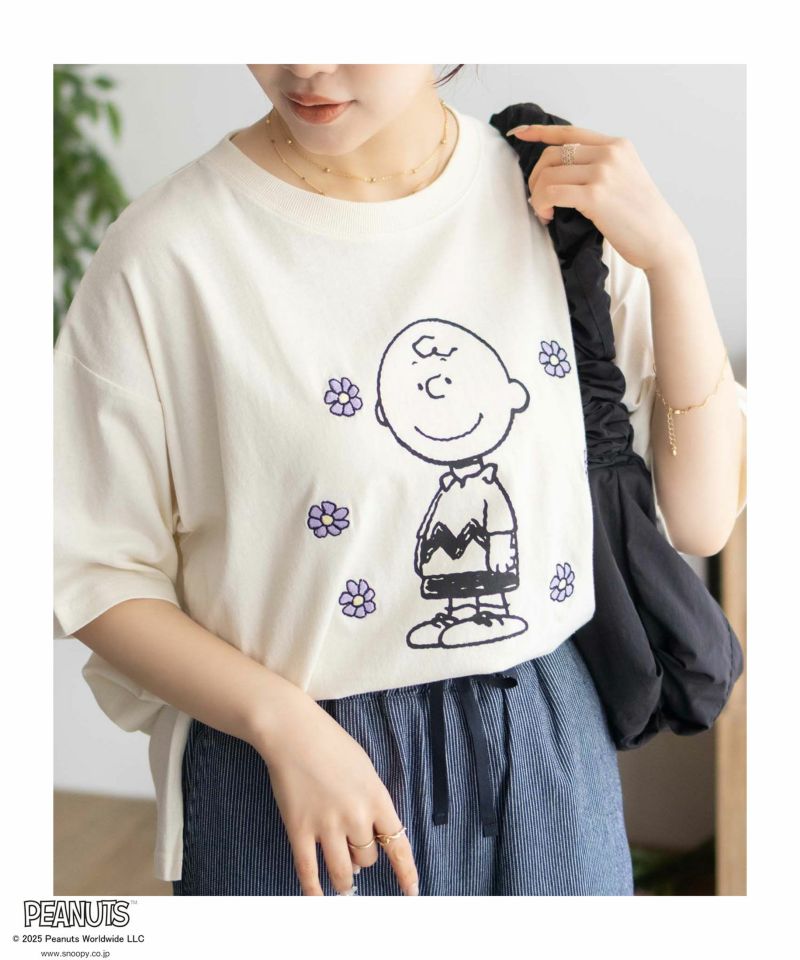 限定展開/別注/SNOOPY/スヌーピー/散らばし プリント 刺繍 半袖