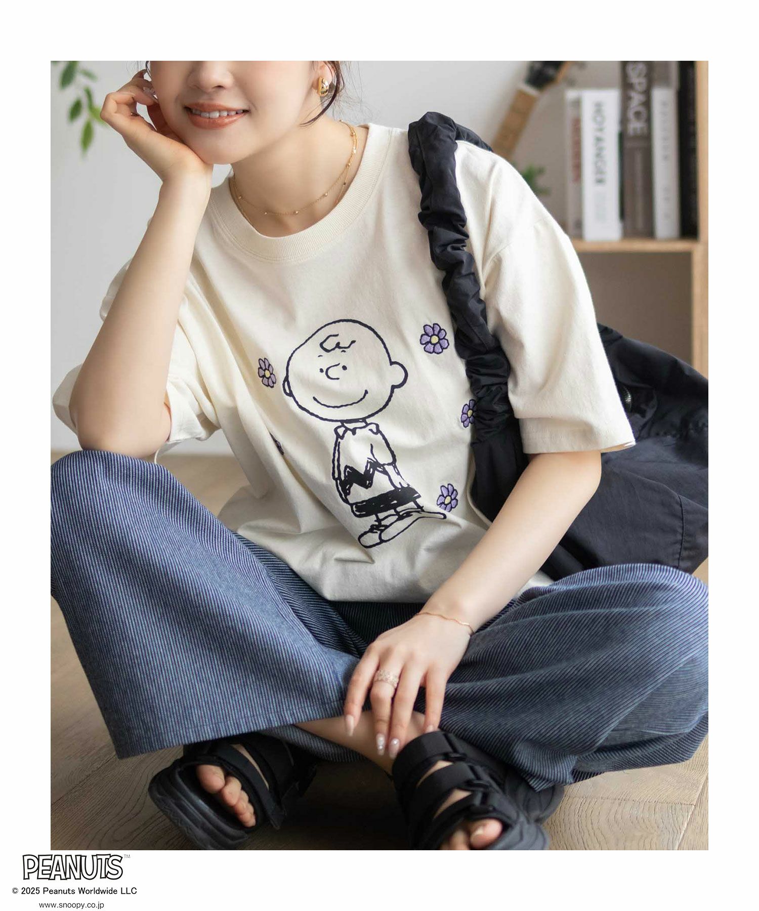 PEANUTS SNOOPY 刺繍プリントTシャツ レディース メール便 対応商品商品サムネイル-13