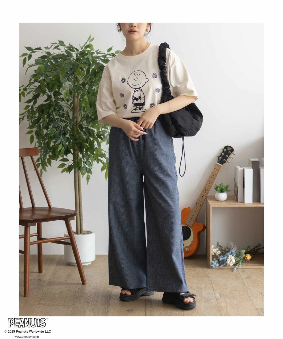 PEANUTS SNOOPY 刺繍プリントTシャツ レディース ネコポス 対応商品