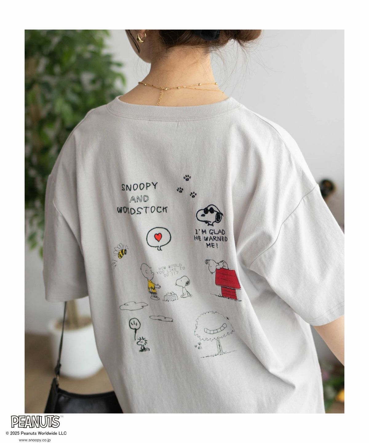 PEANUTS SNOOPY 刺繍プリントTシャツ レディース ネコポス 対応商品
