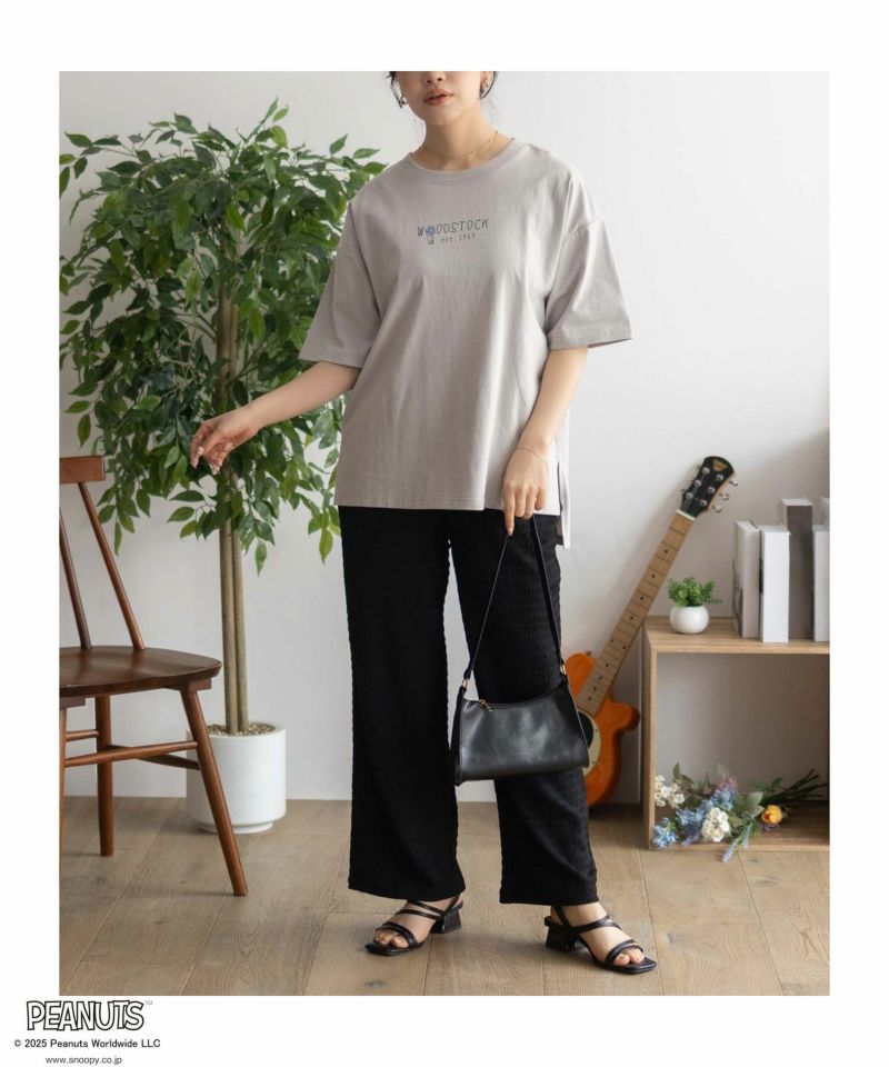 PEANUTS SNOOPY 刺繍プリントTシャツ レディース メール便 対応商品商品画像-18
