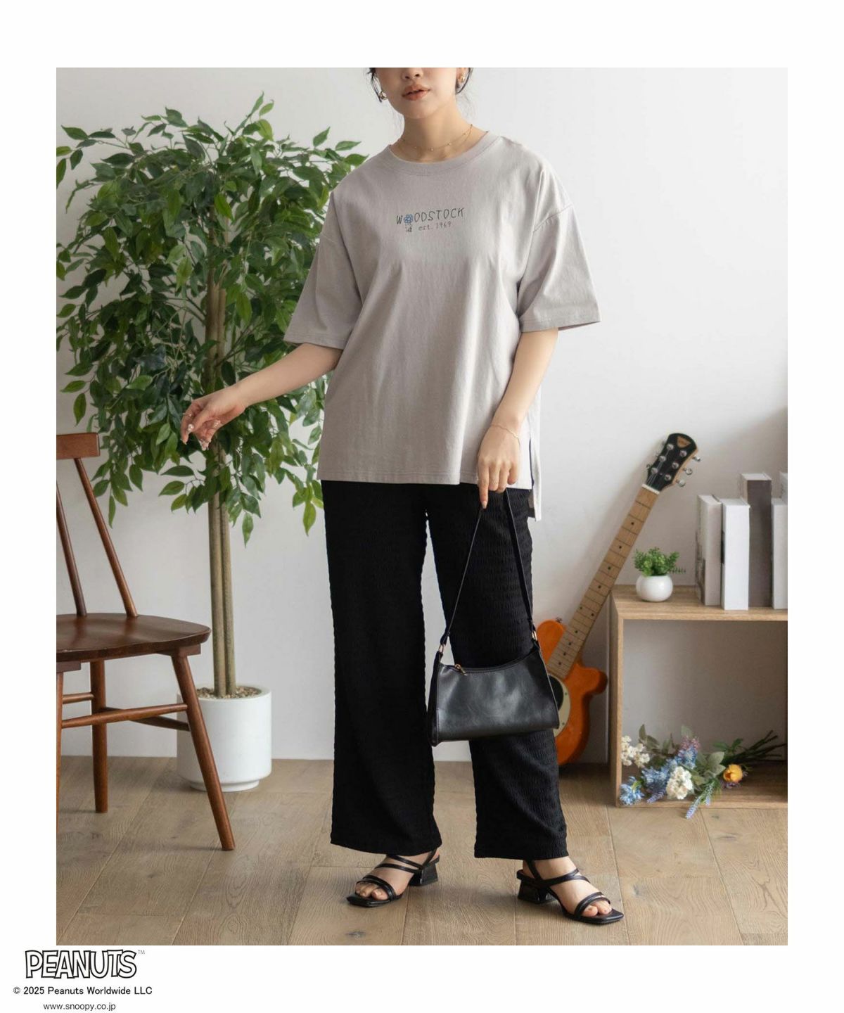 PEANUTS SNOOPY 刺繍プリントTシャツ レディース ネコポス 対応商品