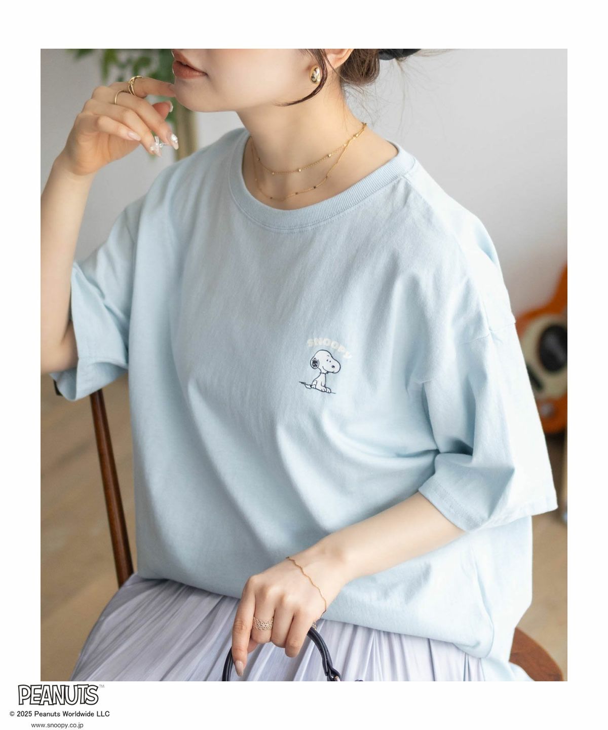 PEANUTS SNOOPY 刺繍プリントTシャツ レディース ネコポス 対応商品