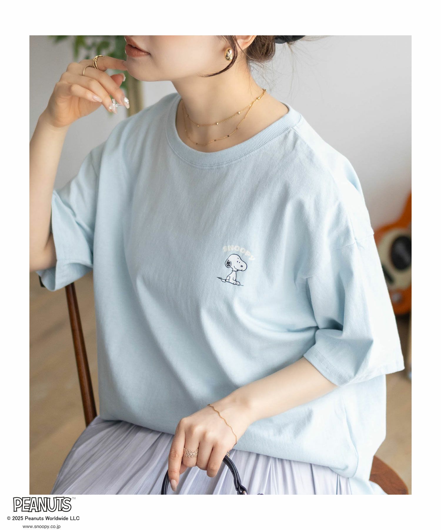 PEANUTS SNOOPY 刺繍プリントTシャツ レディース メール便 対応商品商品サムネイル-20