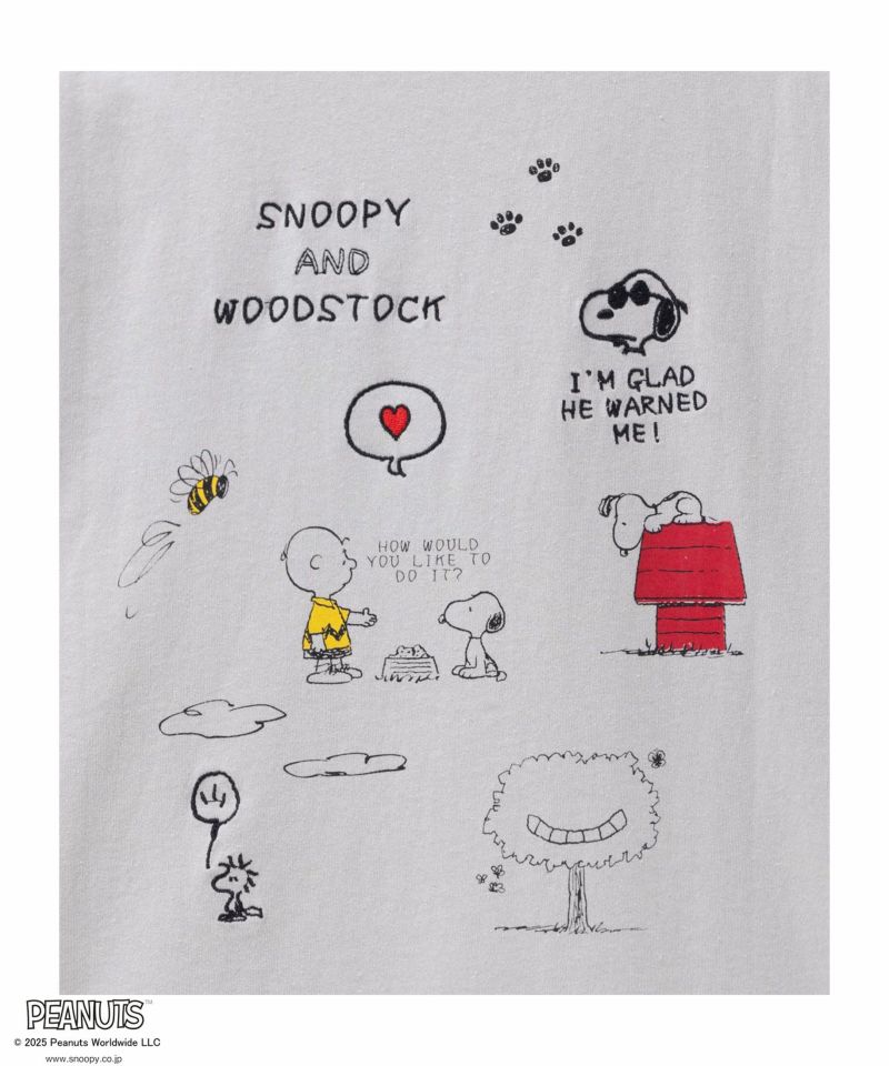 PEANUTS SNOOPY 刺繍プリントTシャツ レディース メール便 対応商品商品画像-34