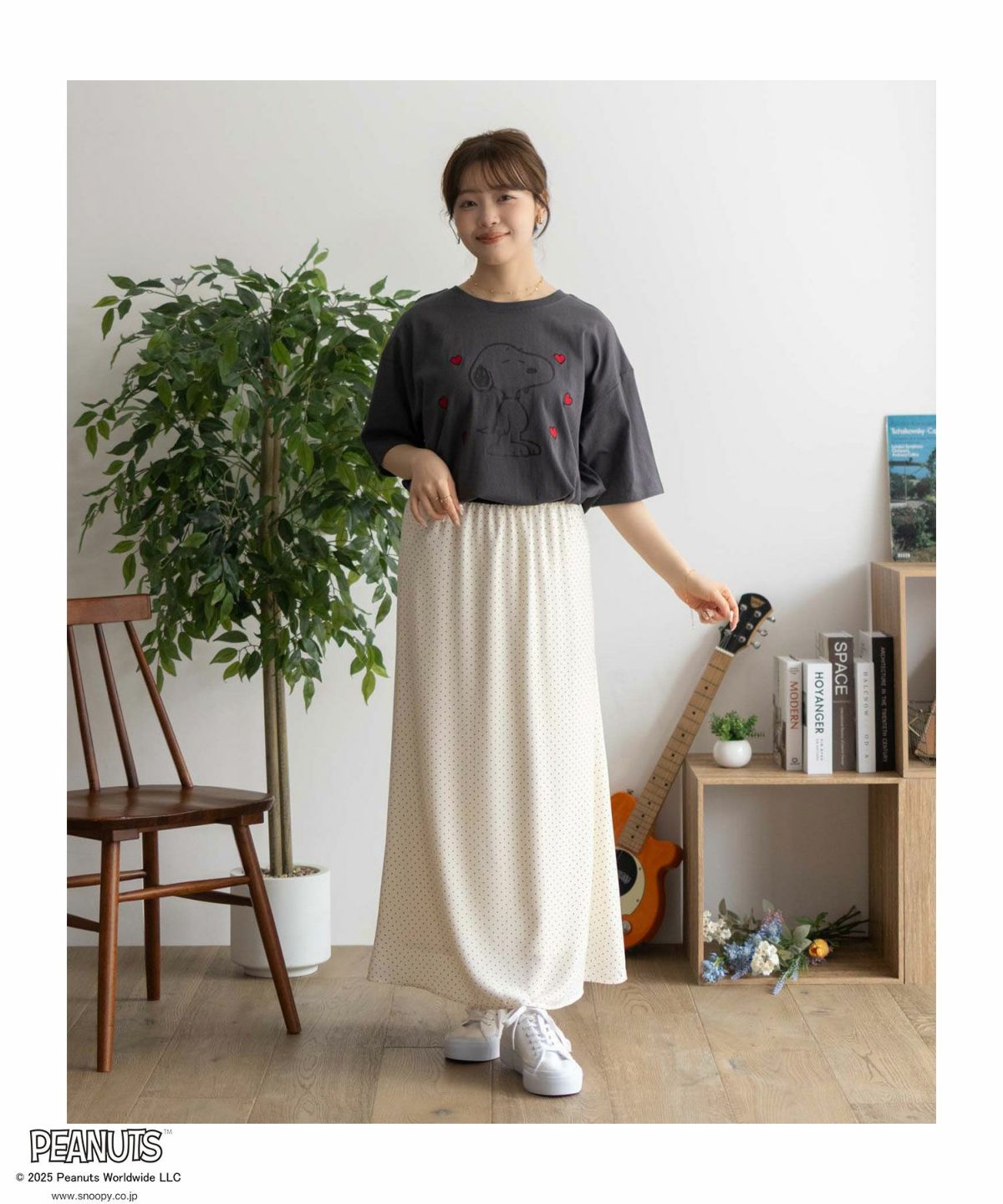 PEANUTS SNOOPY 刺繍プリントTシャツ レディース ネコポス 対応商品