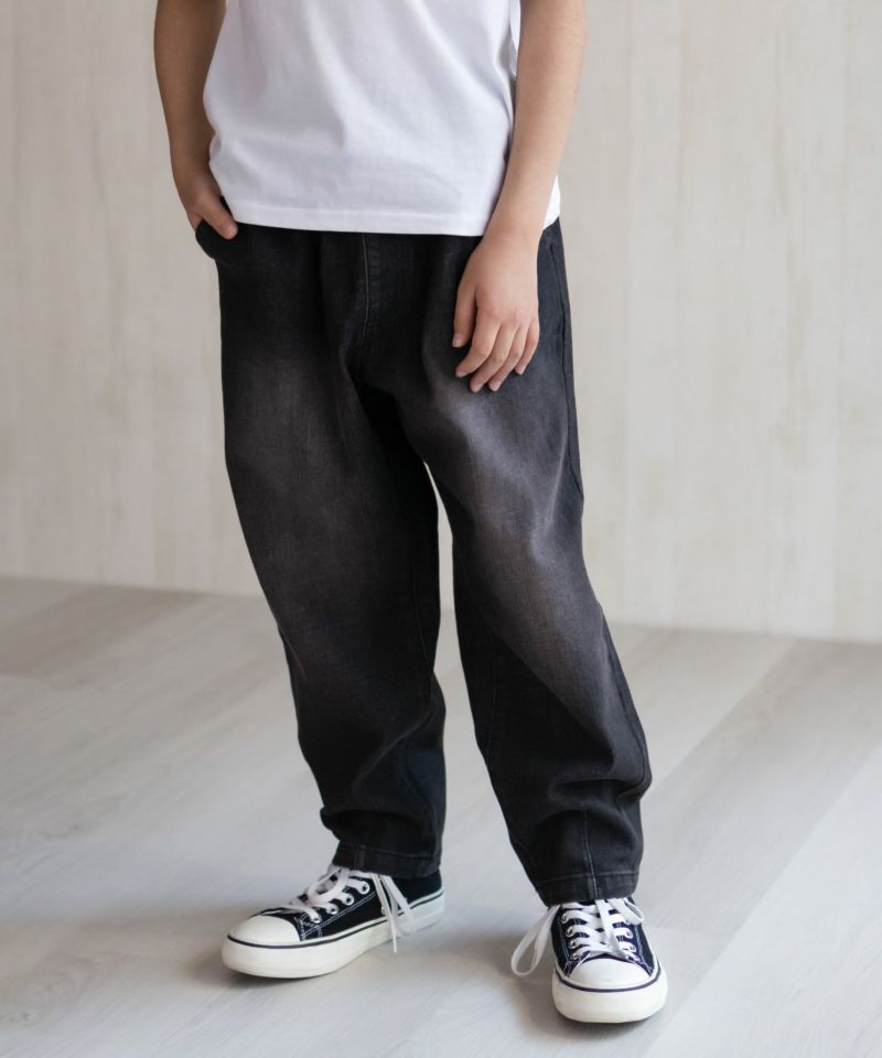 デニムバレルレッグパンツ キッズ商品画像-1