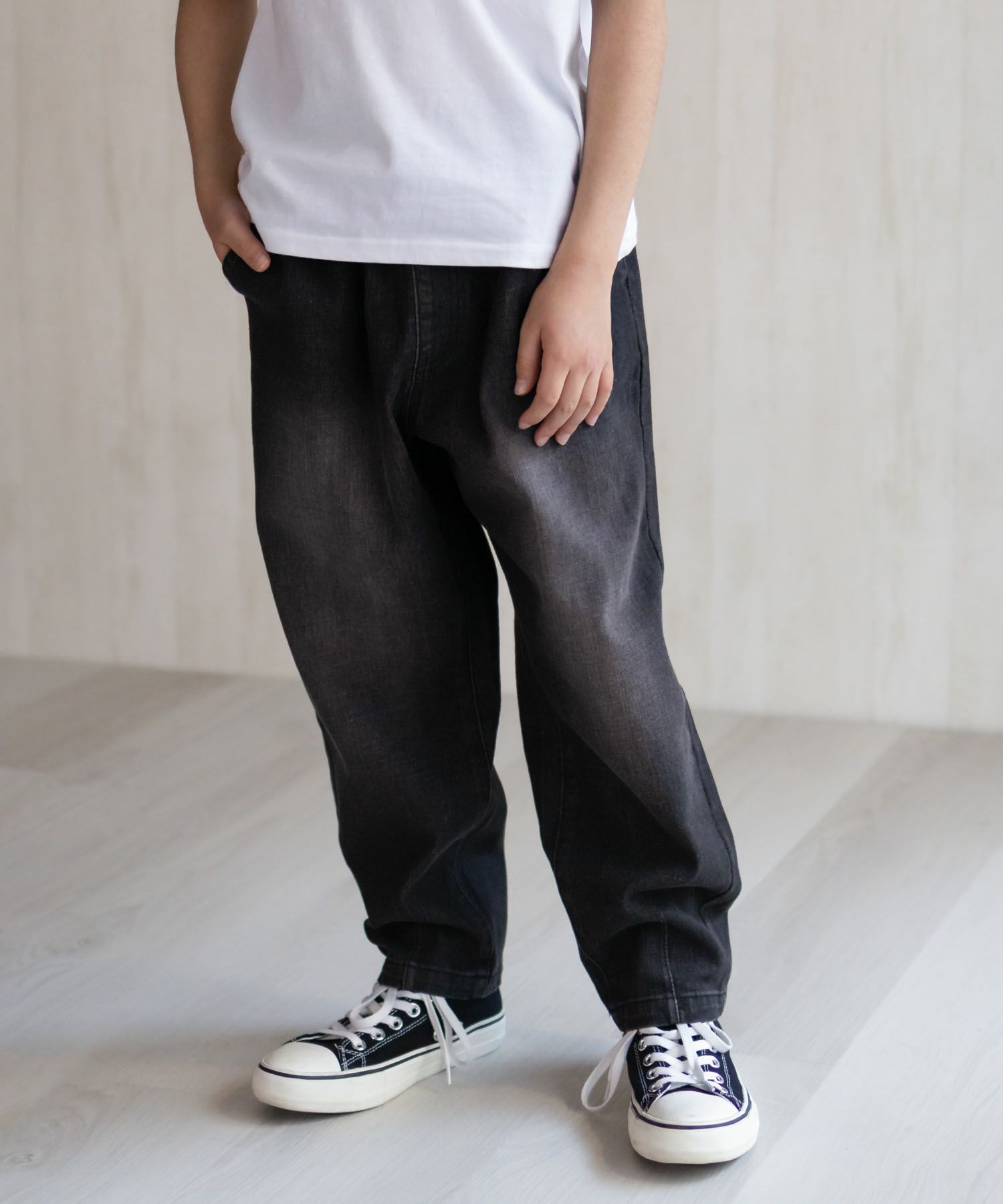 デニムバレルレッグパンツ キッズ商品サムネイル-1