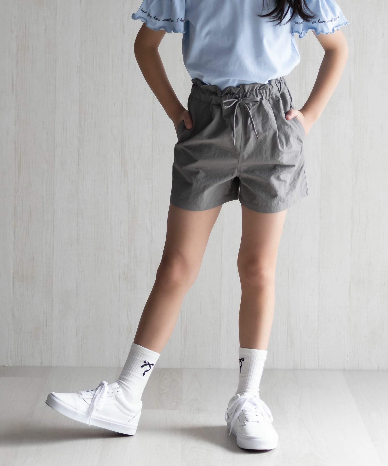 NAVY  水陸両用ガーリーナイロンショートパンツ キッズ商品画像-11