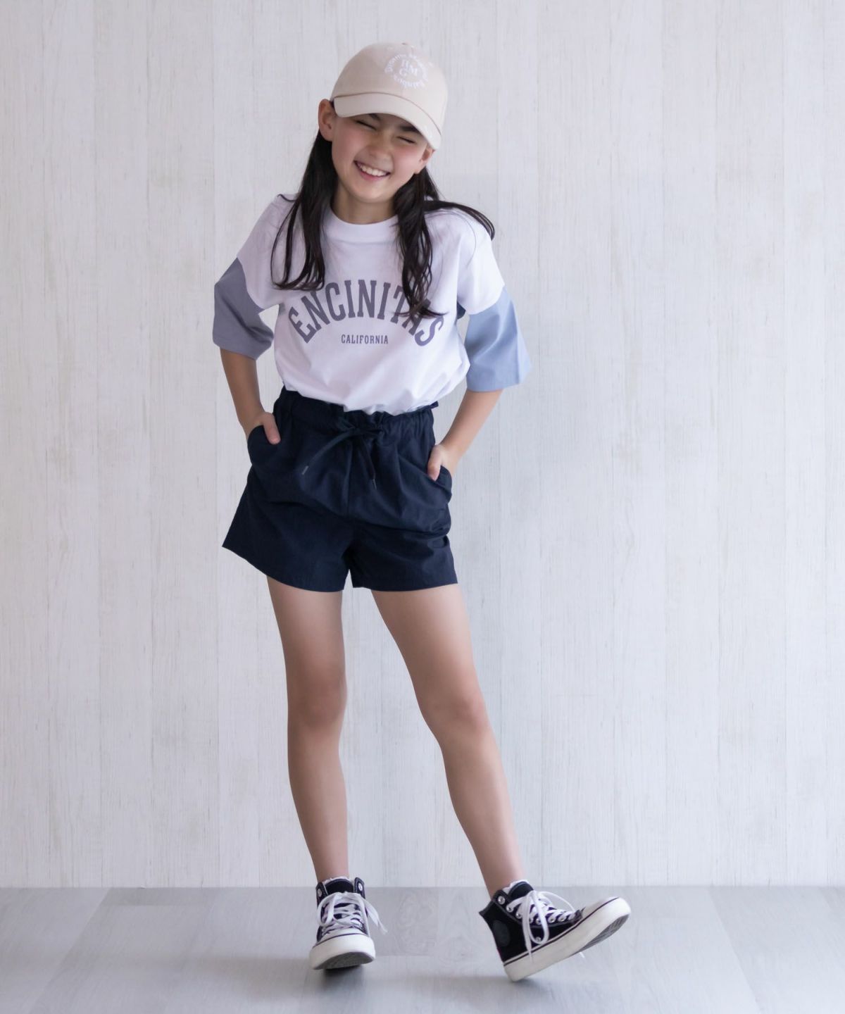 NAVY 水陸両用ガーリーナイロンショートパンツ キッズ