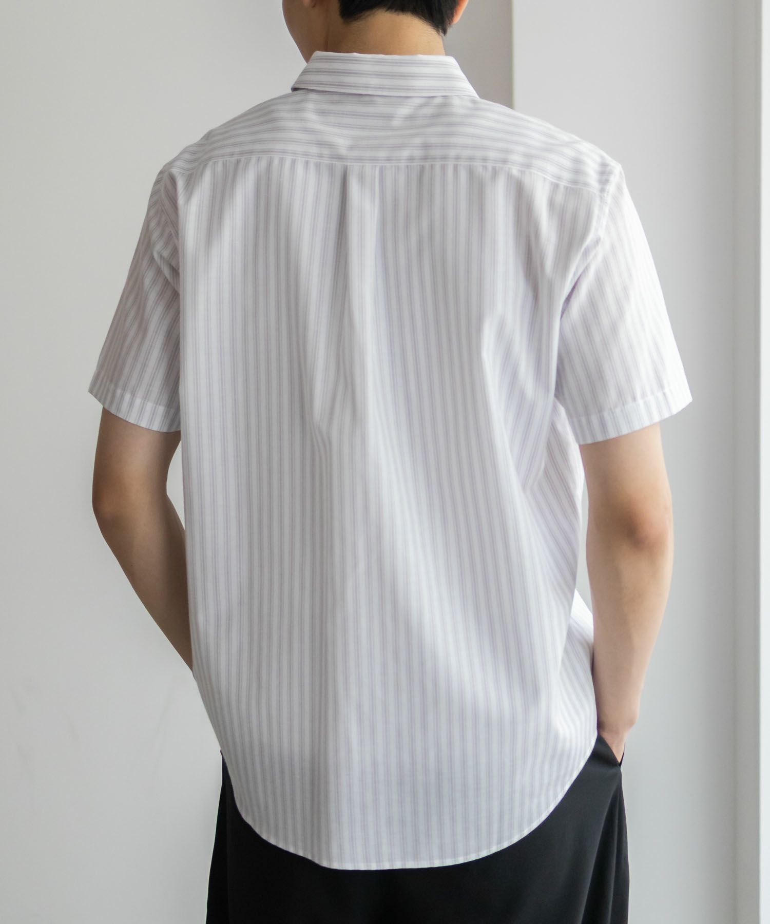 NAVY  COOLMAX リネン混ボタンダウン半袖シャツ メンズ商品サムネイル-10