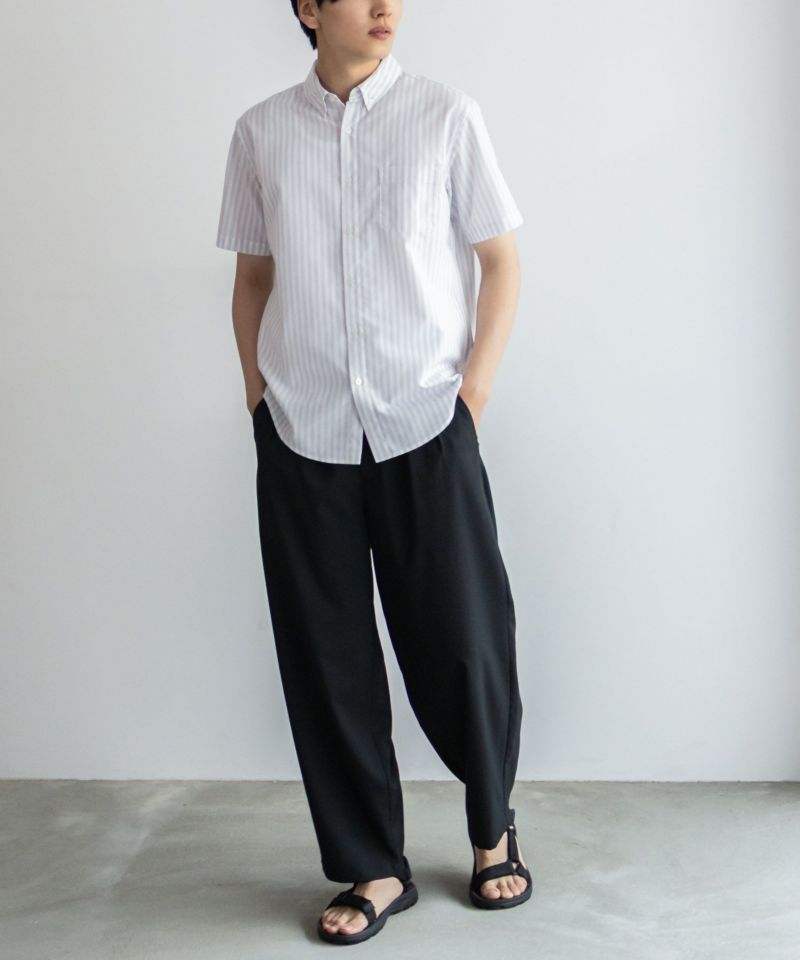 NAVY  COOLMAX リネン混ボタンダウン半袖シャツ メンズ商品画像-11