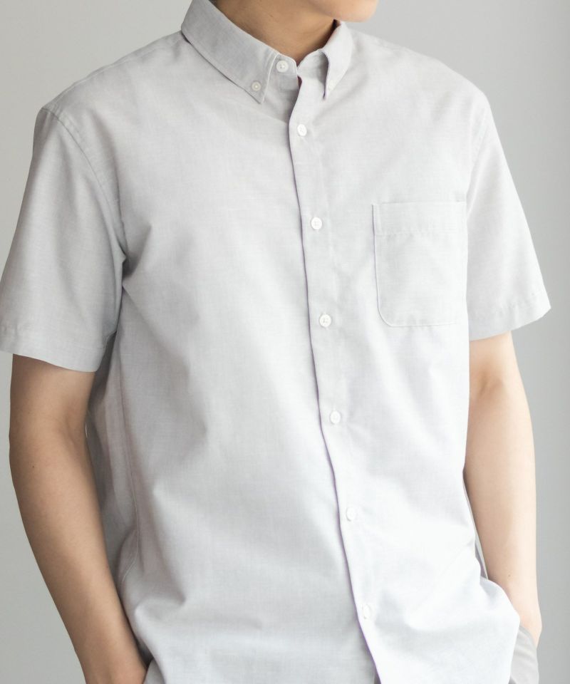 NAVY  COOLMAX リネン混ボタンダウン半袖シャツ メンズ商品画像-13