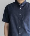 NAVY  COOLMAX リネン混ボタンダウン半袖シャツ メンズ商品サムネイル-23