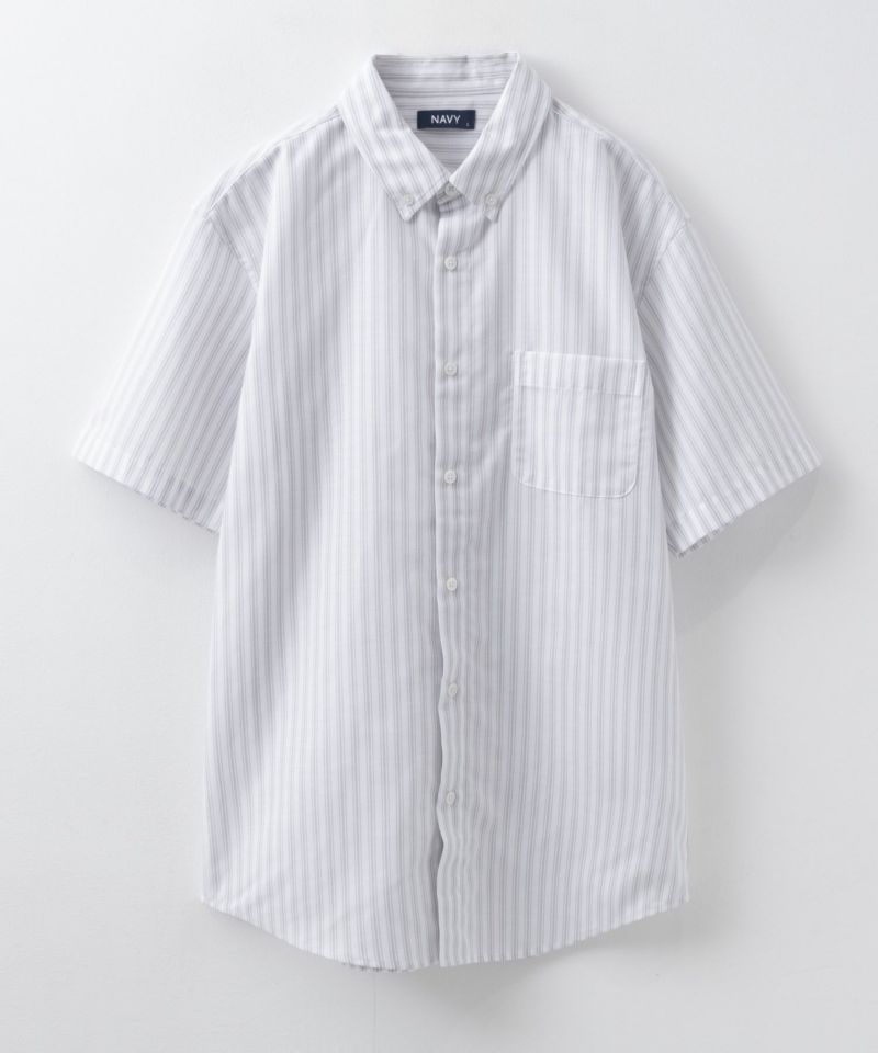 NAVY  COOLMAX リネン混ボタンダウン半袖シャツ メンズ商品画像-27