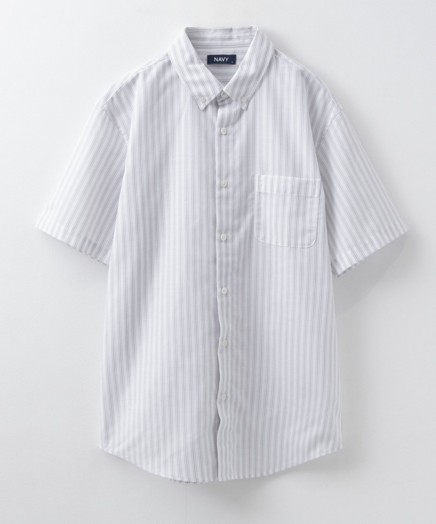 NAVY  COOLMAX リネン混ボタンダウン半袖シャツ メンズ商品サムネイル-27