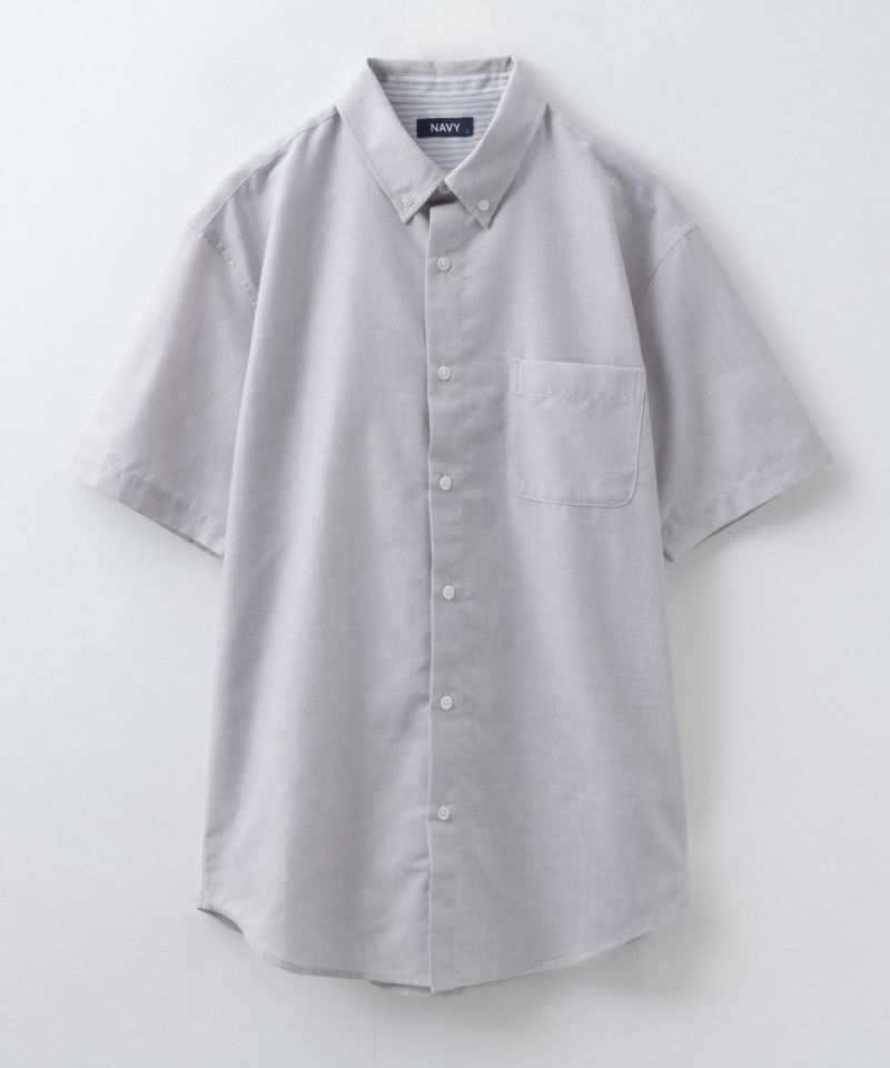 NAVY  COOLMAX リネン混ボタンダウン半袖シャツ メンズ商品画像-29