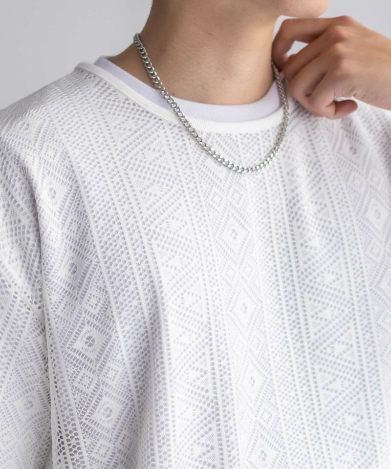 NOBLE PRODUCT  レースアンサンブルTシャツ アクセサリー付き メンズ メール便 対応商品商品画像-6