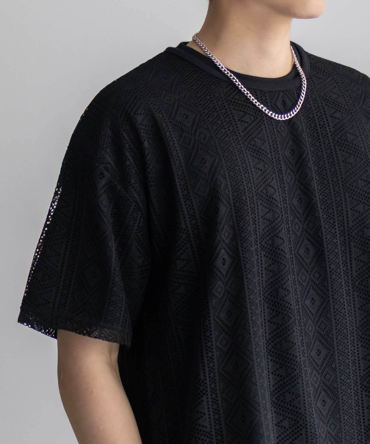 NOBLE PRODUCT  レースアンサンブルTシャツ アクセサリー付き メンズ メール便 対応商品商品画像-11