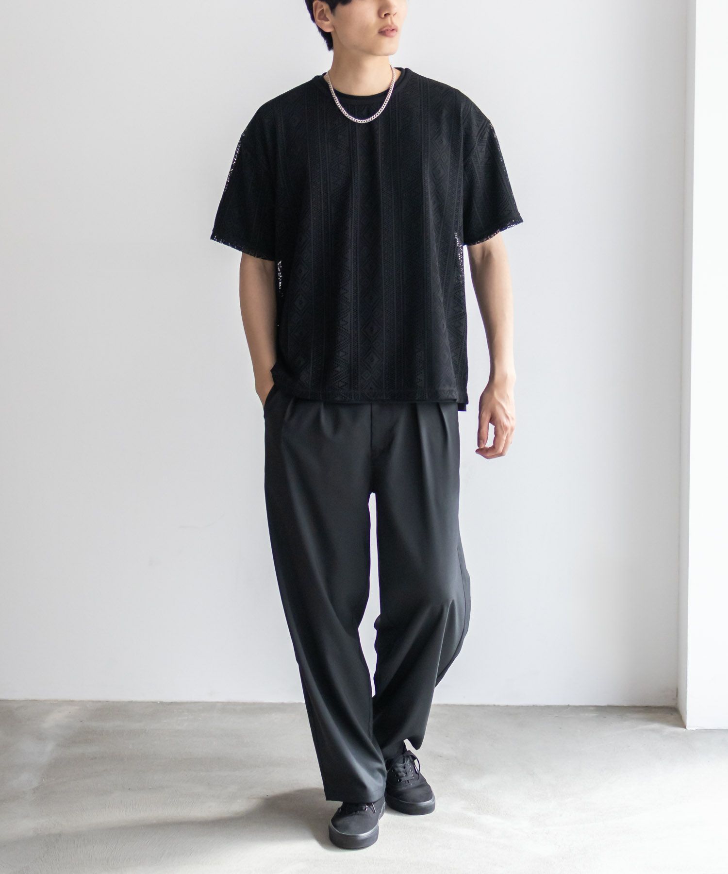 NOBLE PRODUCT レースアンサンブルTシャツ アクセサリー付き メンズ ネコポス 対応商品
