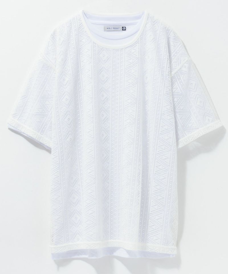 NOBLE PRODUCT レースアンサンブルTシャツ アクセサリー付き メンズ メール便 対応商品商品画像-15