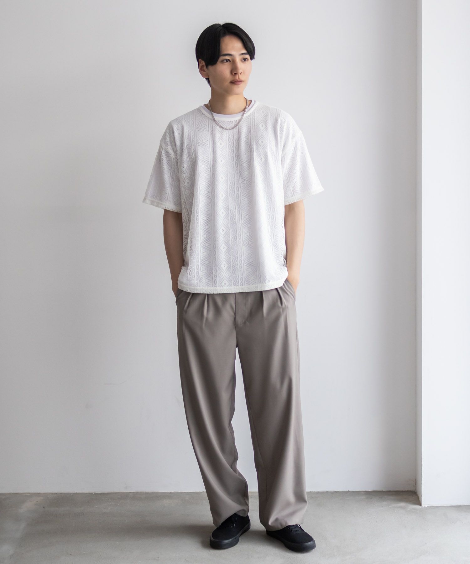 NOBLE PRODUCT  レースアンサンブルTシャツ アクセサリー付き メンズ メール便 対応商品商品画像-25