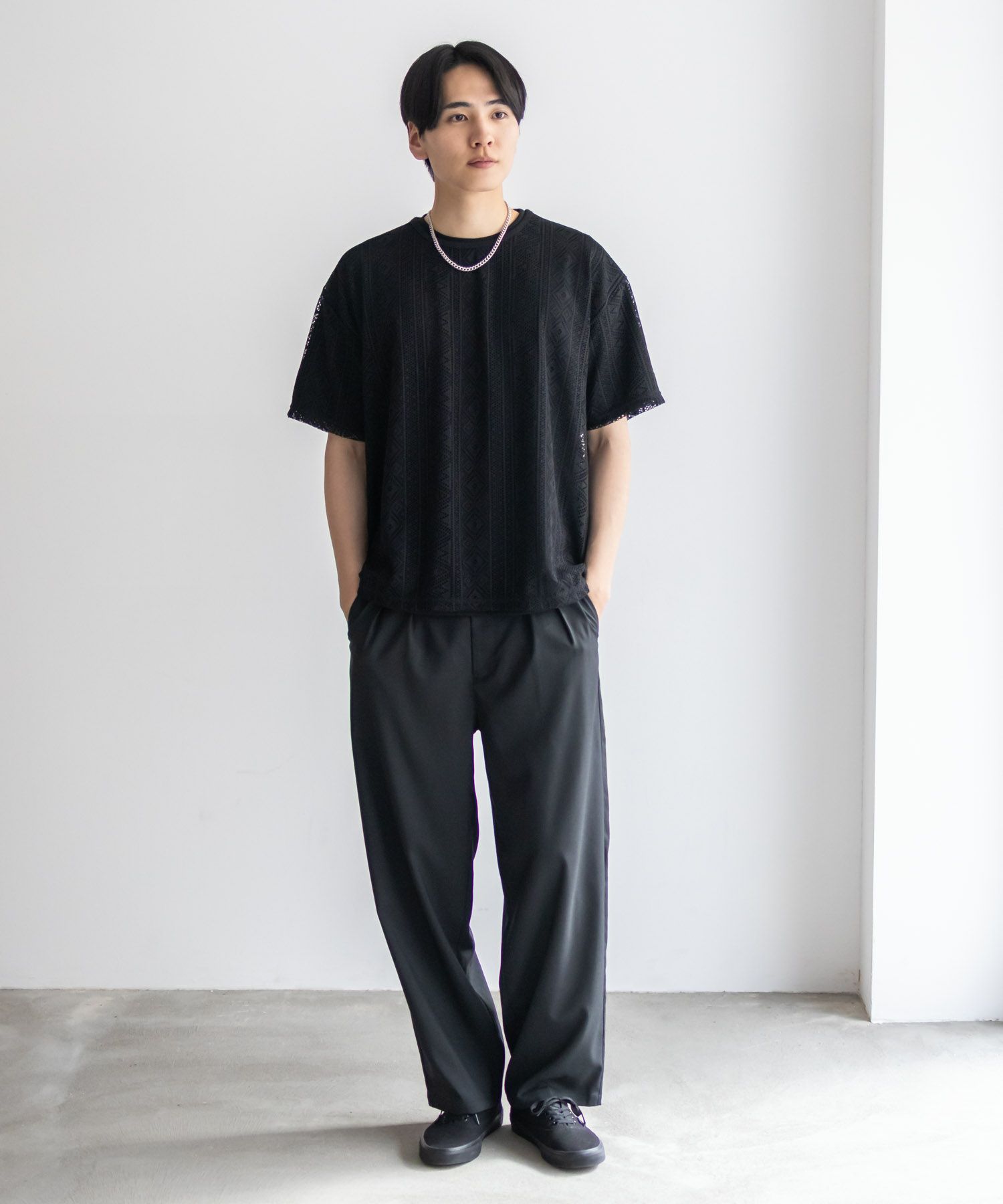NOBLE PRODUCT レースアンサンブルTシャツ アクセサリー付き メンズ ネコポス 対応商品