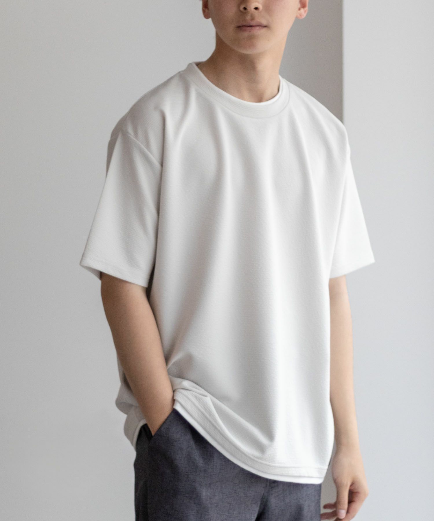 NAVY SARARI  接触冷感フェイクレイヤードTシャツ メンズ メール便 対応商品商品サムネイル-4