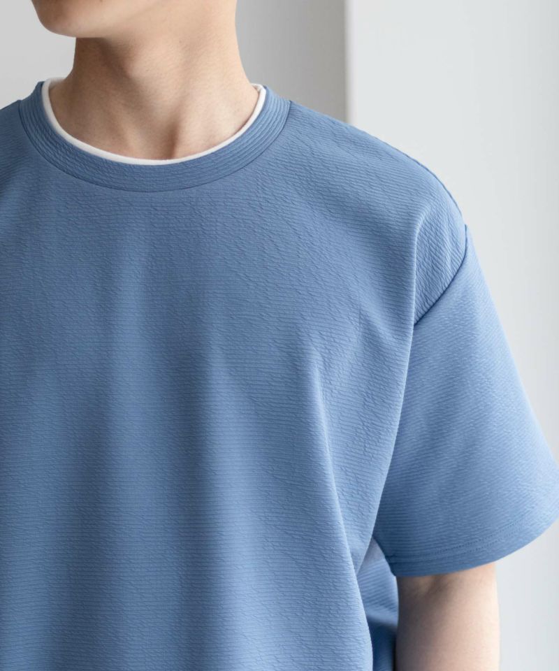 NAVY SARARI  接触冷感フェイクレイヤードTシャツ メンズ メール便 対応商品商品画像-7