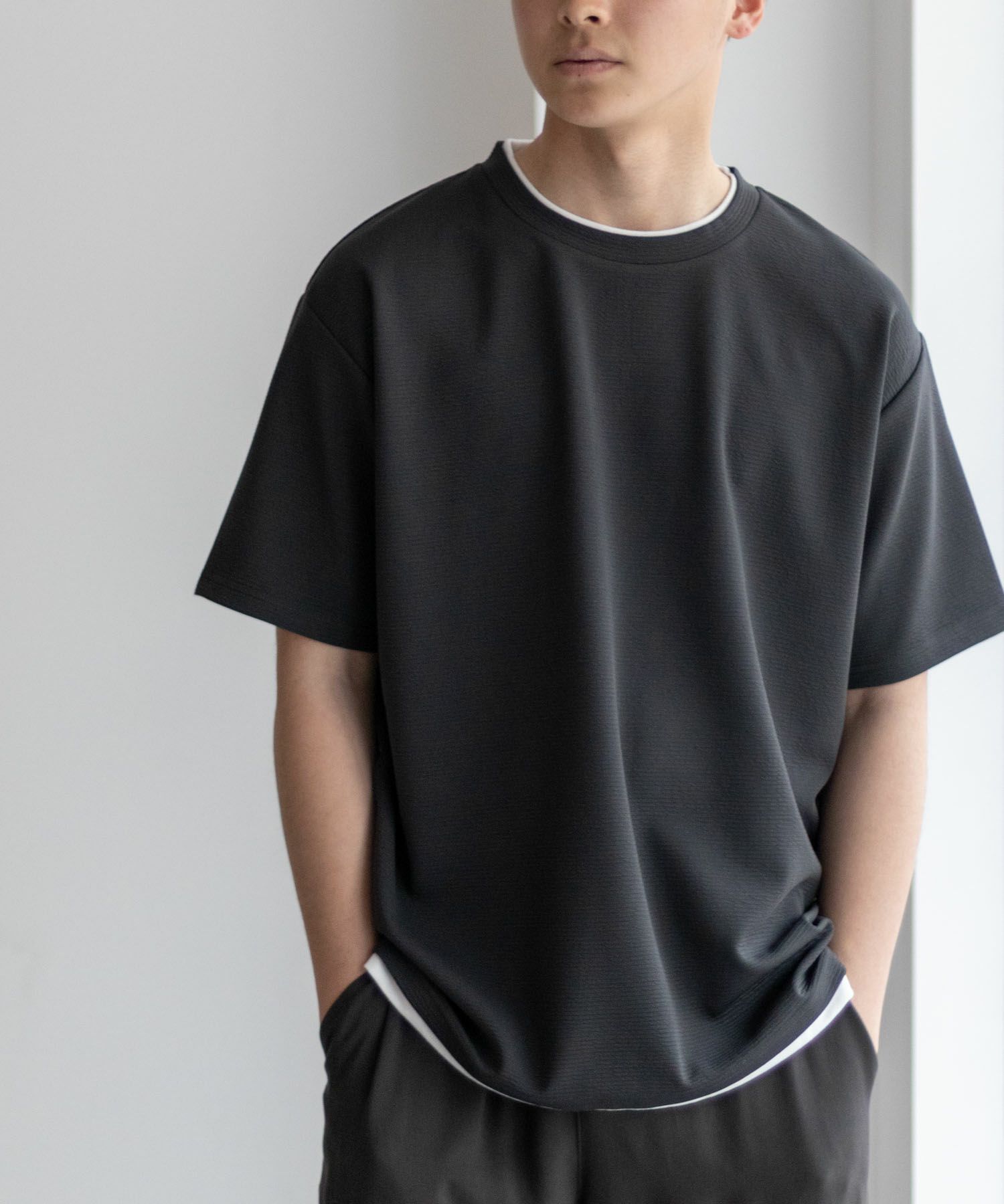 NAVY SARARI  接触冷感フェイクレイヤードTシャツ メンズ メール便 対応商品商品サムネイル-11