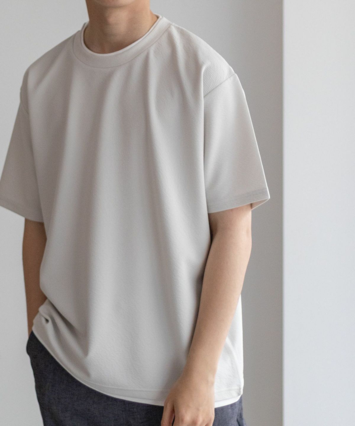 NAVY SARARI 接触冷感フェイクレイヤードTシャツ メンズ ネコポス 対応商品