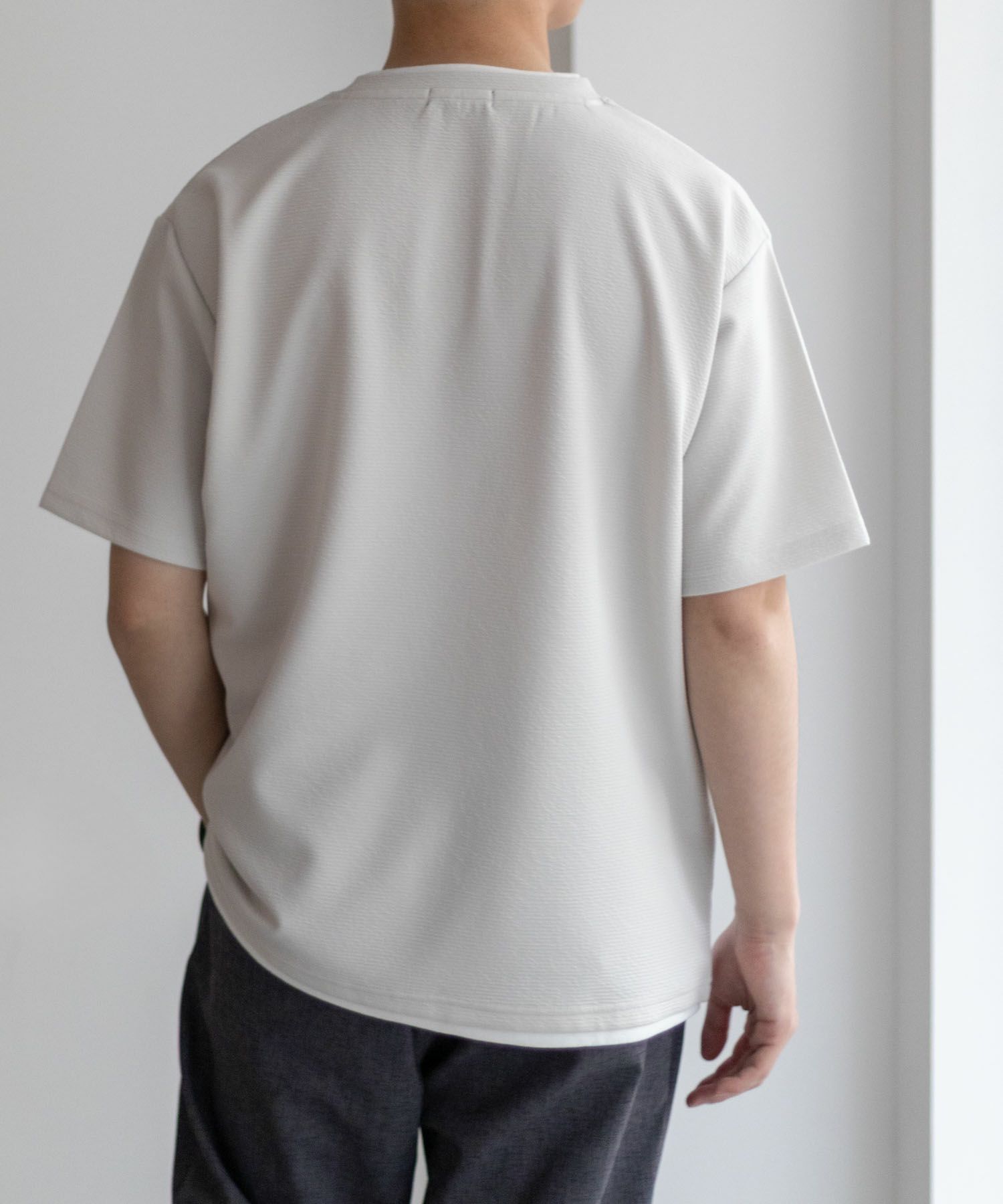 NAVY SARARI 接触冷感フェイクレイヤードTシャツ メンズ ネコポス 対応商品