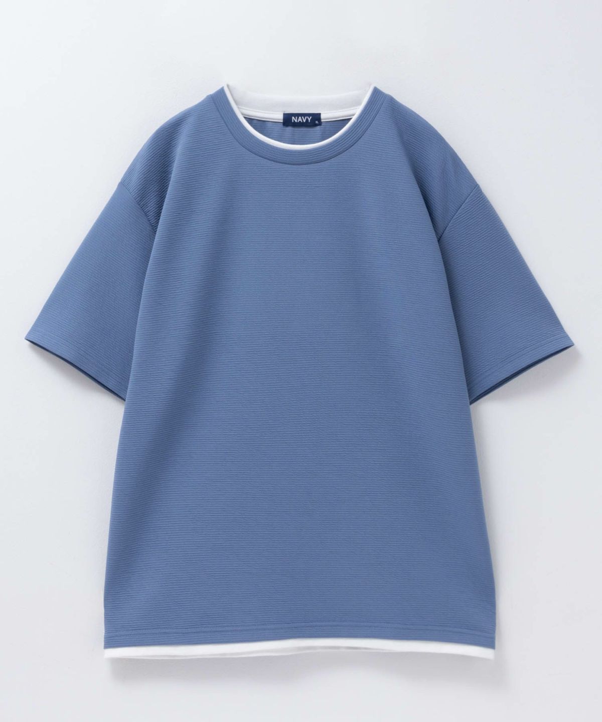 NAVY SARARI 接触冷感フェイクレイヤードTシャツ メンズ ネコポス 対応商品