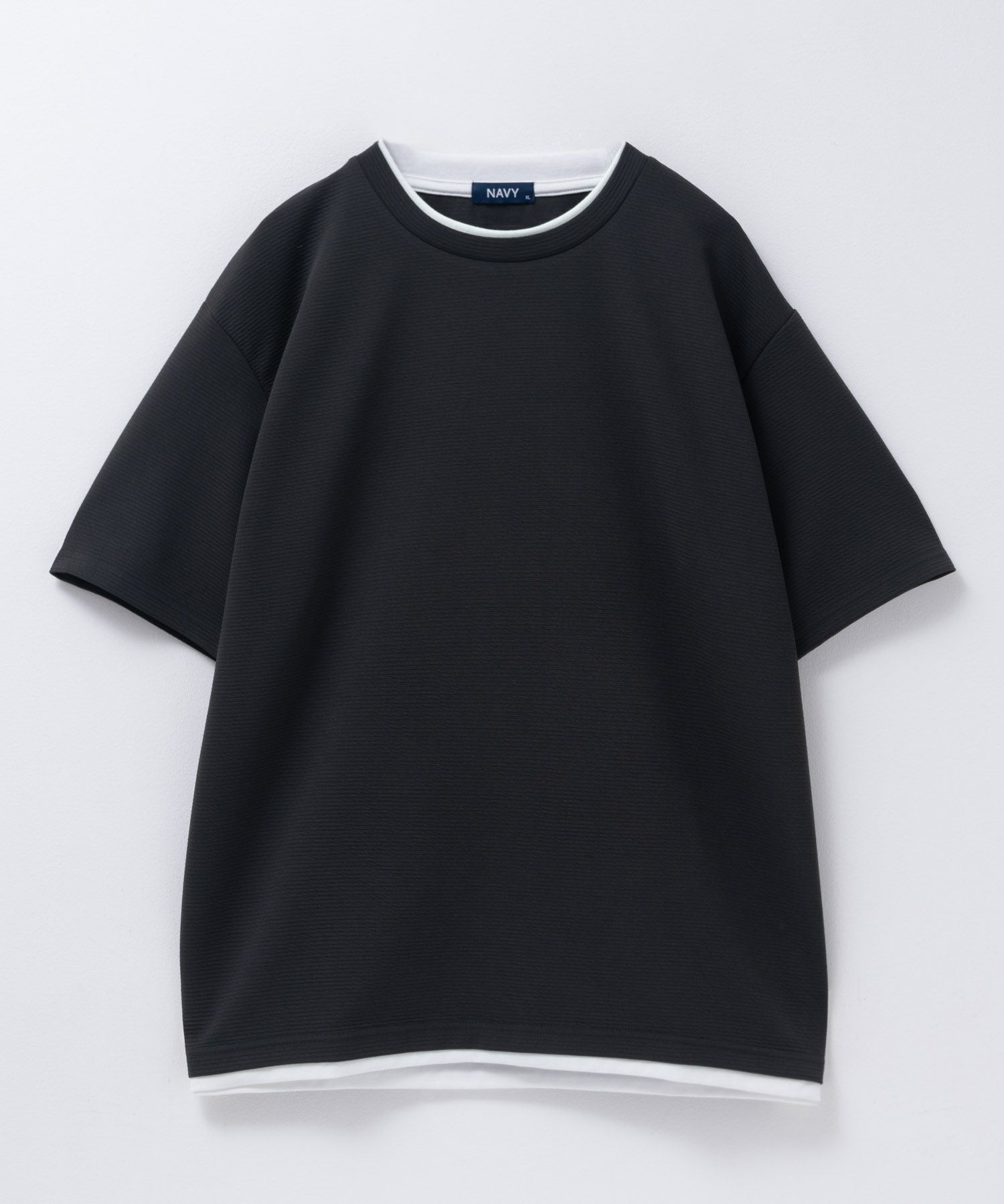 NAVY SARARI  接触冷感フェイクレイヤードTシャツ メンズ メール便 対応商品商品画像-25