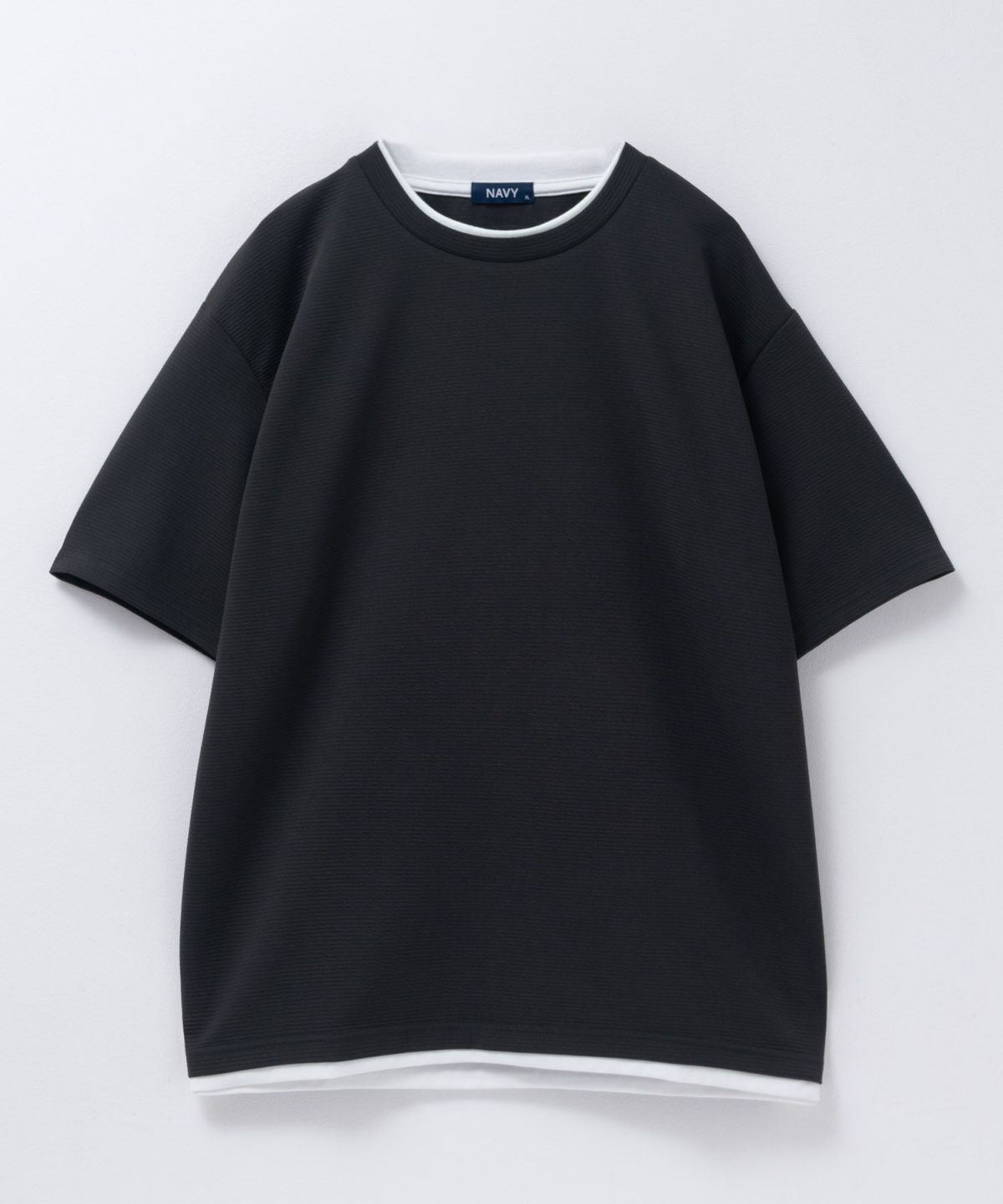 NAVY SARARI 接触冷感フェイクレイヤードTシャツ メンズ ネコポス 対応商品
