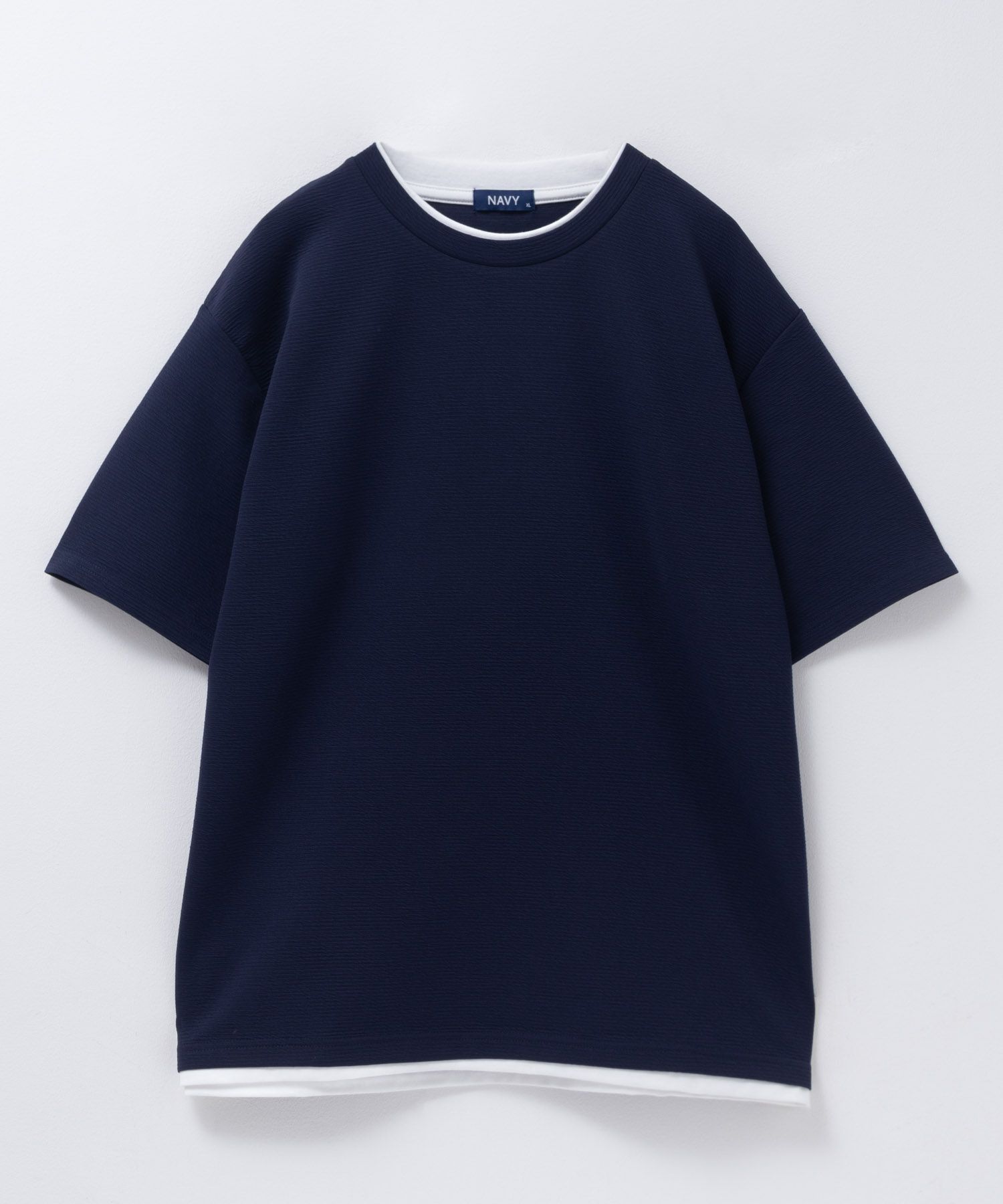 NAVY SARARI  接触冷感フェイクレイヤードTシャツ メンズ メール便 対応商品商品画像-27