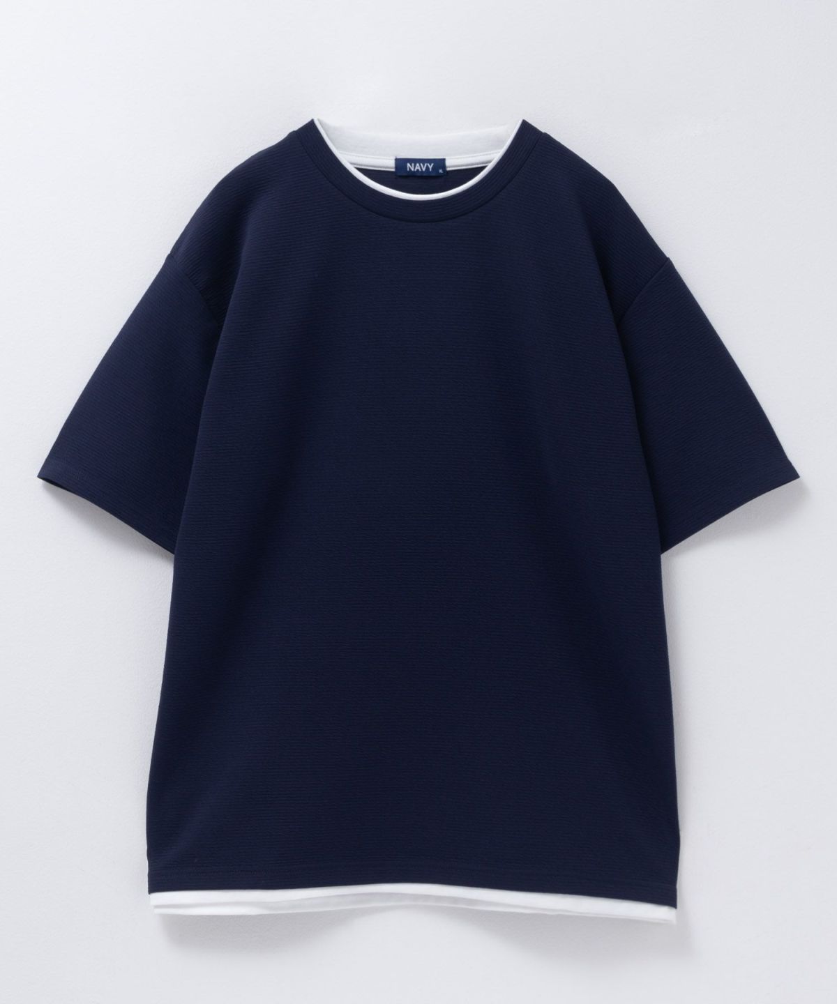 NAVY SARARI 接触冷感フェイクレイヤードTシャツ メンズ ネコポス 対応商品