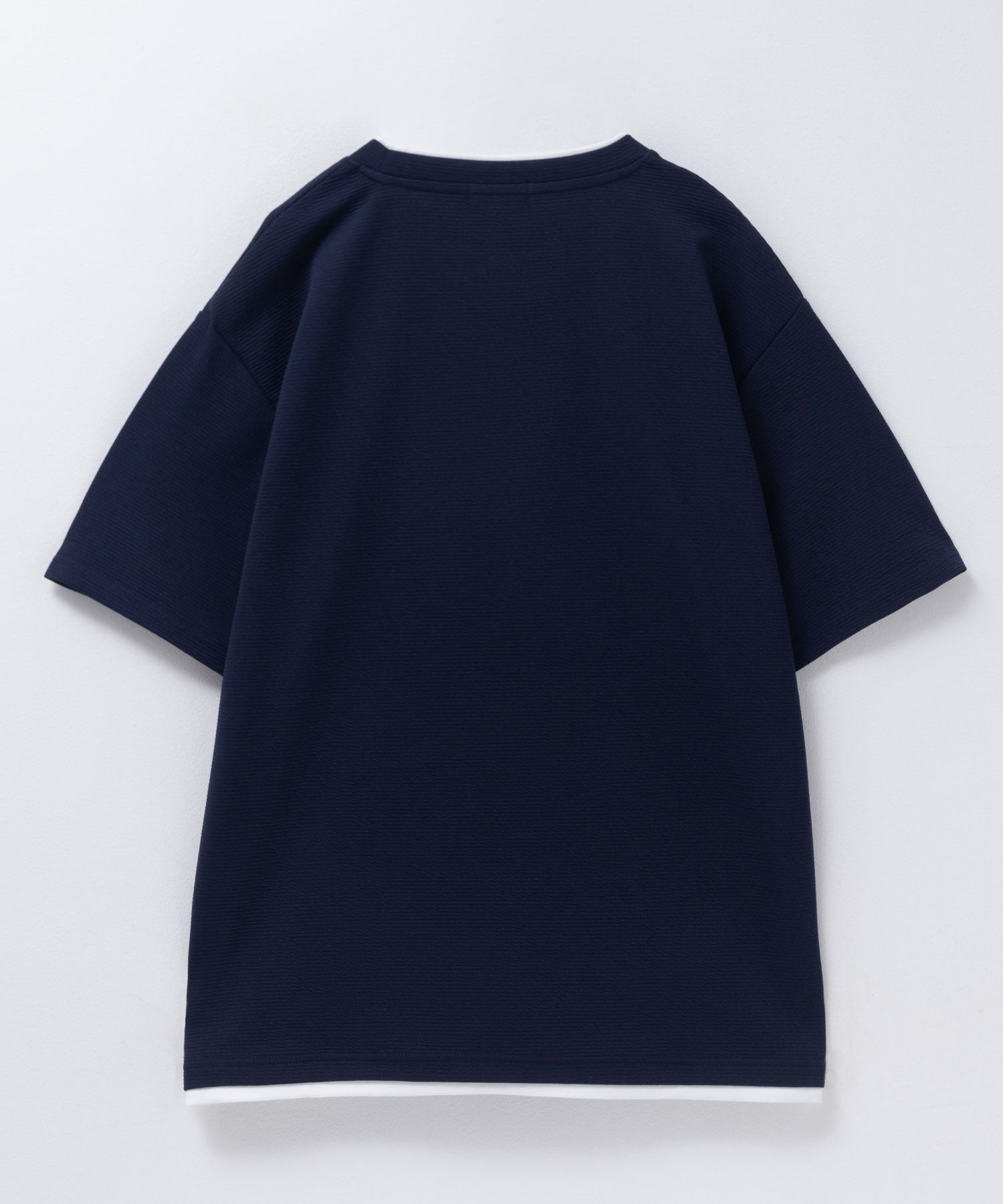 NAVY SARARI 接触冷感フェイクレイヤードTシャツ メンズ ネコポス 対応商品