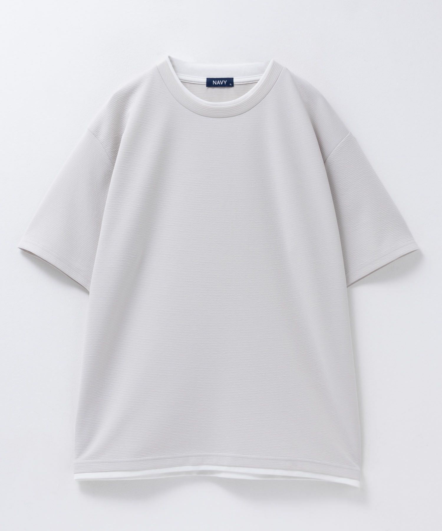 NAVY SARARI 接触冷感フェイクレイヤードTシャツ メンズ ネコポス 対応商品