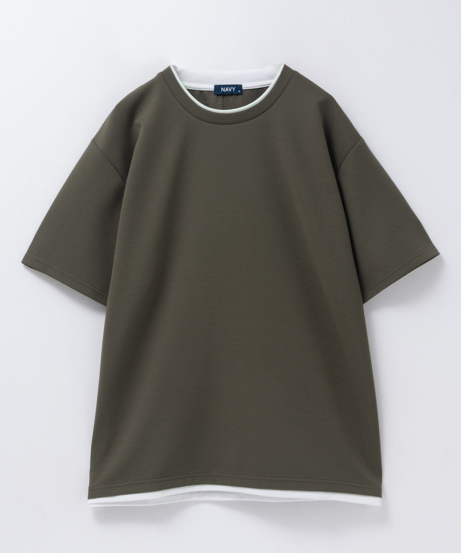 NAVY SARARI  接触冷感フェイクレイヤードTシャツ メンズ メール便 対応商品商品画像-31