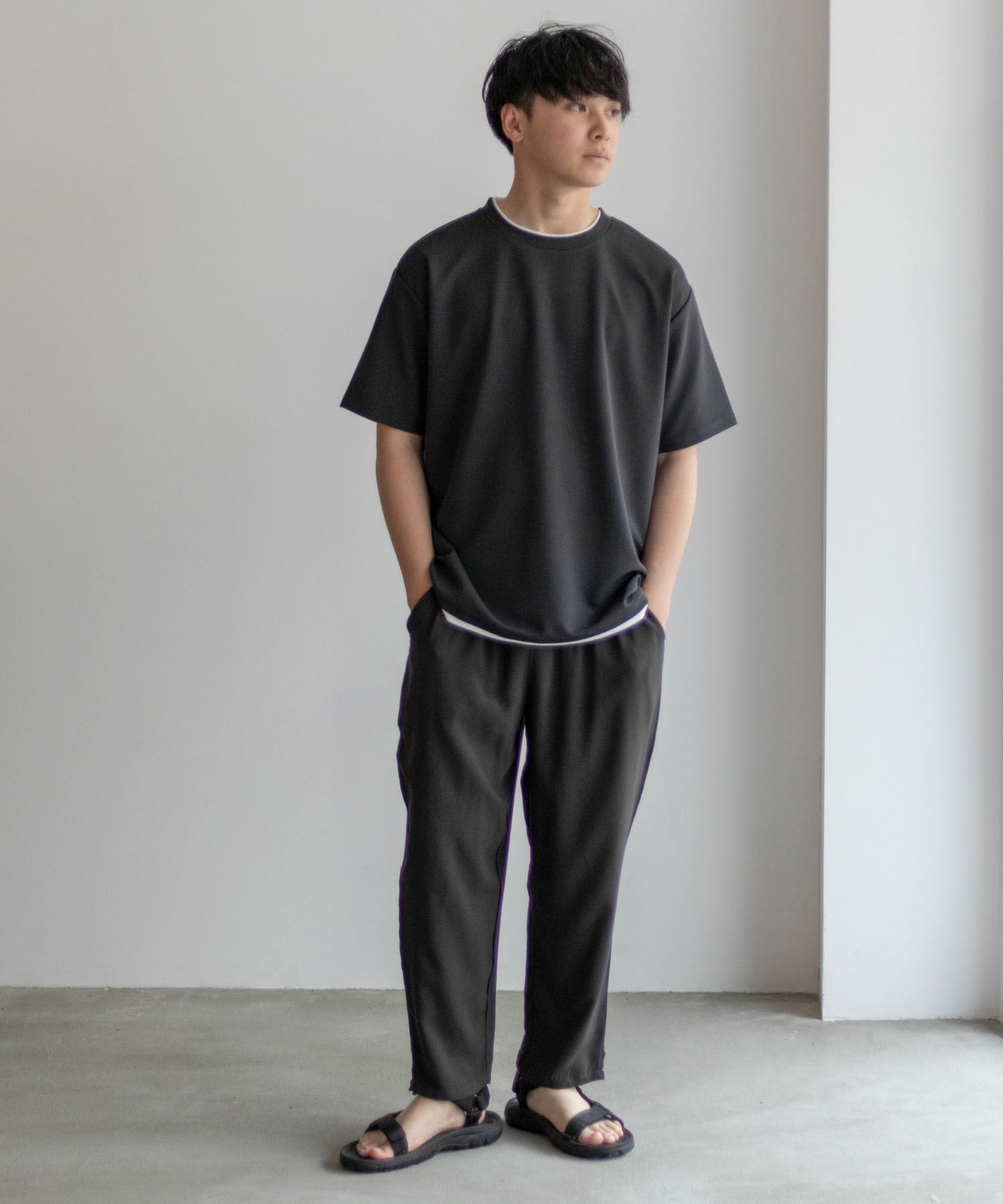 NAVY SARARI  接触冷感フェイクレイヤードTシャツ メンズ メール便 対応商品商品画像-35