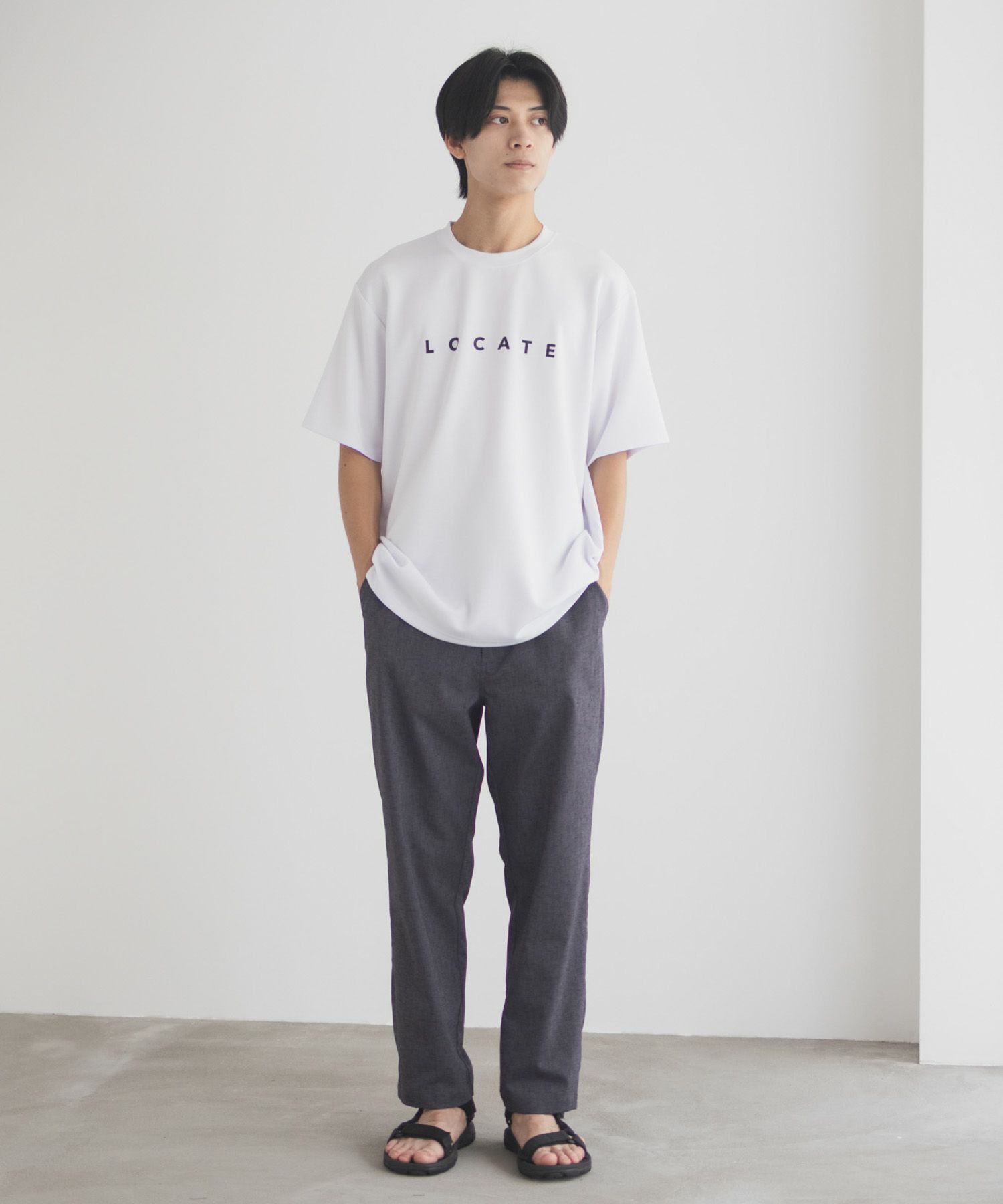 NAVY SARARI  ポンチ素材 冷感プリントTシャツ メンズ メール便 対応商品商品サムネイル-6