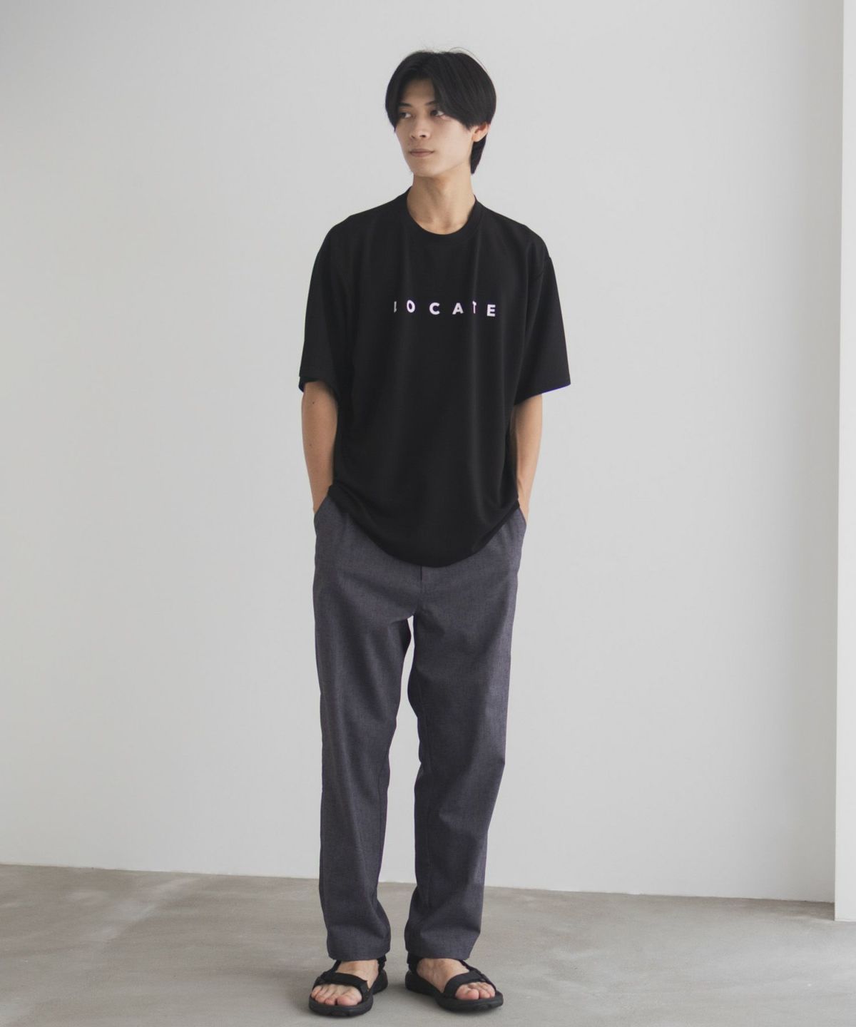 NAVY SARARI ポンチ素材 冷感プリントTシャツ メンズ ネコポス 対応商品