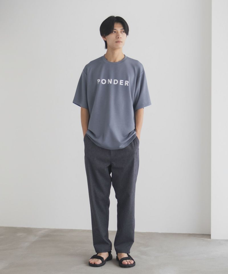 NAVY SARARI  ポンチ素材 冷感プリントTシャツ メンズ メール便 対応商品商品画像-24