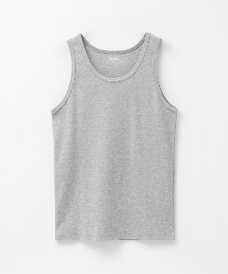 GO ONLY NOW ホワイトタンクトップ NAVY テレコタンクトップ メンズ